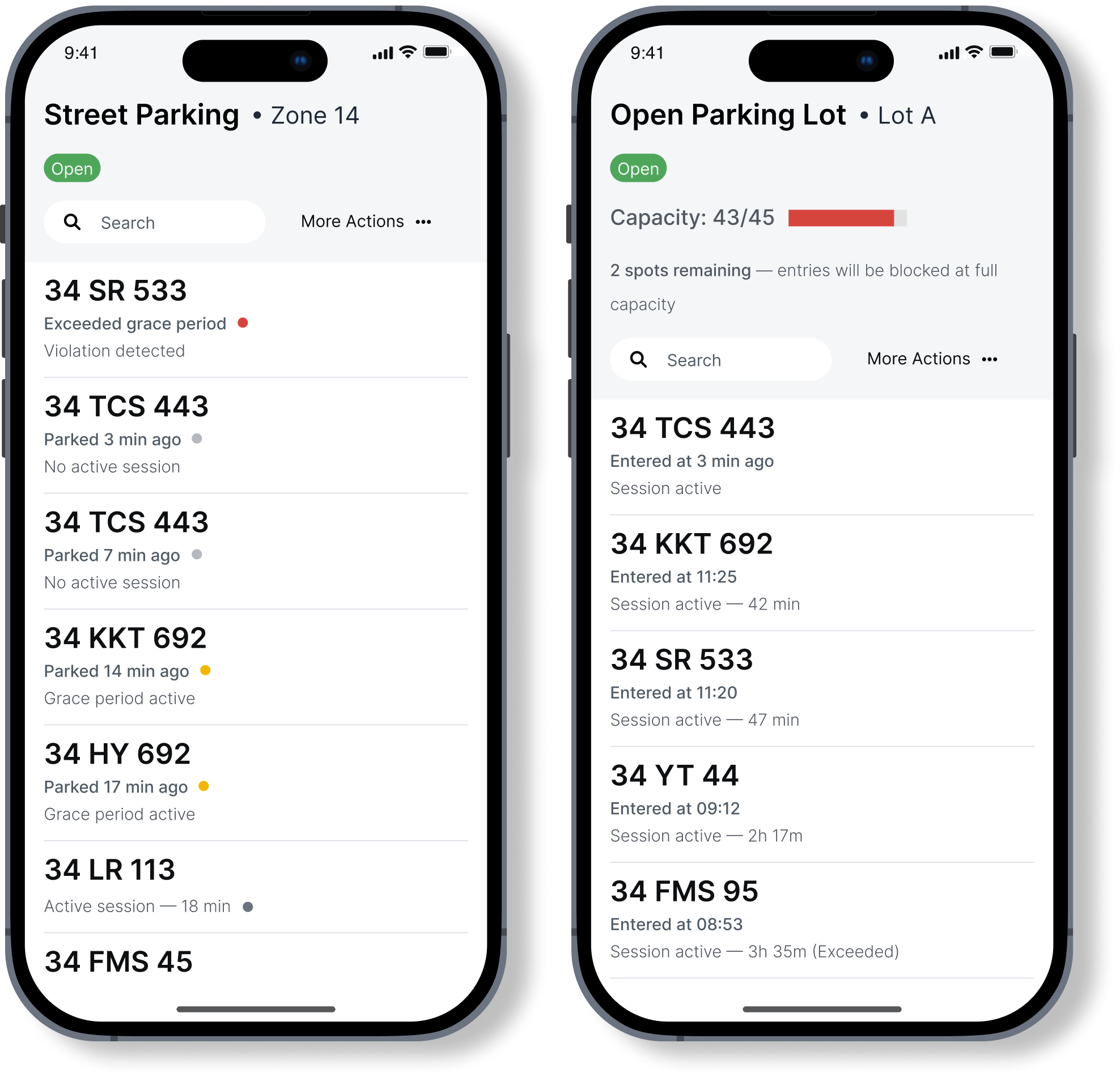 State enforcement operator interface